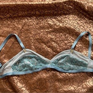 Lake and Stars Kate Spade Elegant Blue and Silver Bralette with Gems